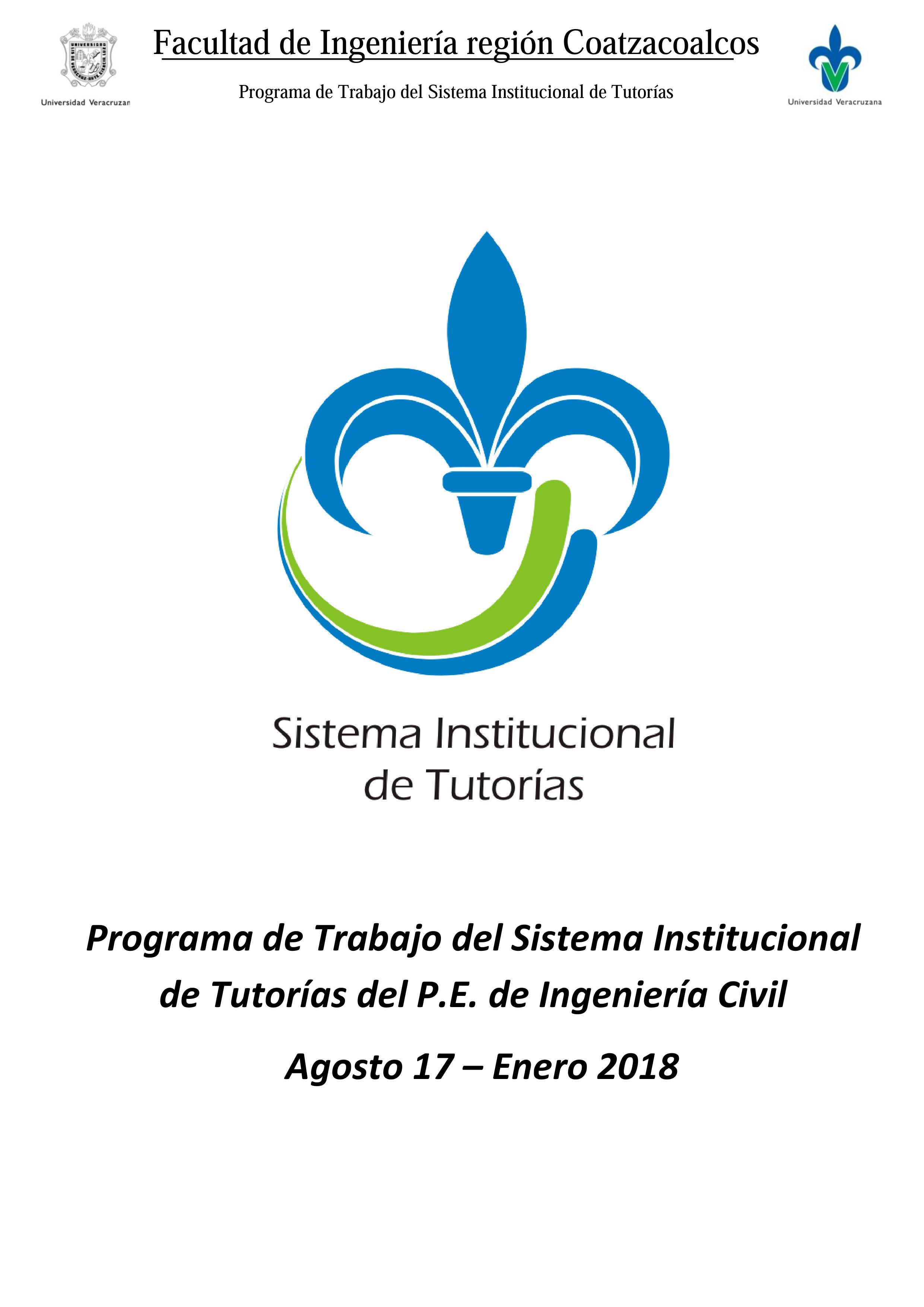 Programa de Trabajo del Sistema Institucional de Tutorías del P E de