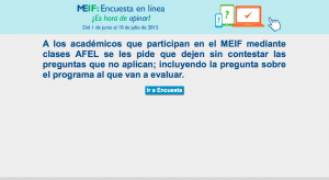 La encuesta para evaluar el MEIF