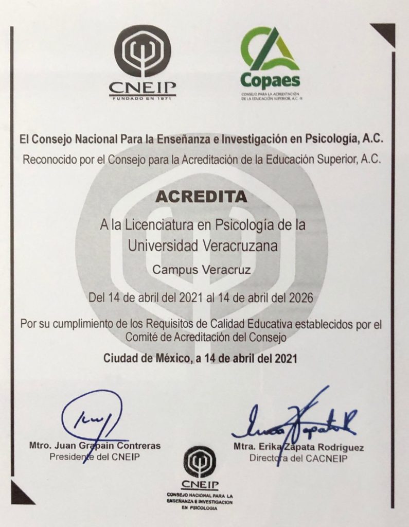 Certificaciones y Reconocimientos Facultad de Psicología