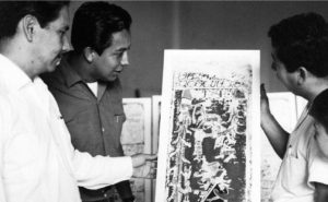 De izquierda a derecha: Jorge Williams, el antropólogo Ramón Arellanos y Adolfo Medellín Zenil. Xalapa, Ver. ca. 1969. Fotografía: Francisco Beverido Pereau.