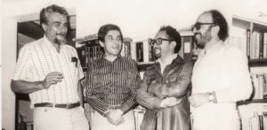 Miguel Donoso Pareja, Mario Muñoz, Renato Prada Oropeza y Jorge Ruffinelli. Xalapa, Ver. 1976. Fotografía: Elda Rojas de Prada