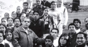 Vicerrector Emilio Zilli Debernardi con académicos y estudiantes de la Universidad Veracruzana Intercultural (uvi) Grandes Montañas, 2009.