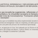 Imagen PUBLICACIÓN: Formación Artistica – Conversatorios virtuales