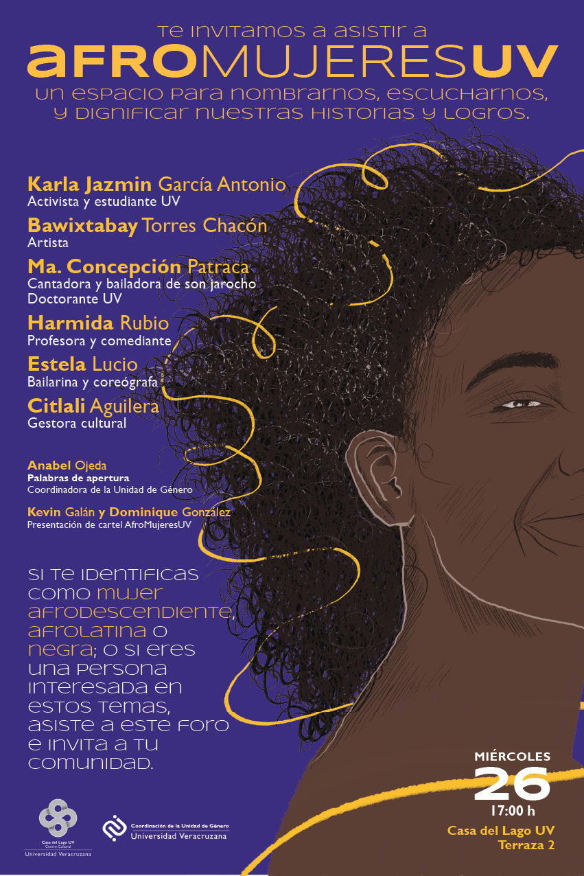 Afromujeres: espacio de reflexión que se ofrecerá en Casa del Lago UV – Casa  del Lago UV – Centro Cultural Universitario