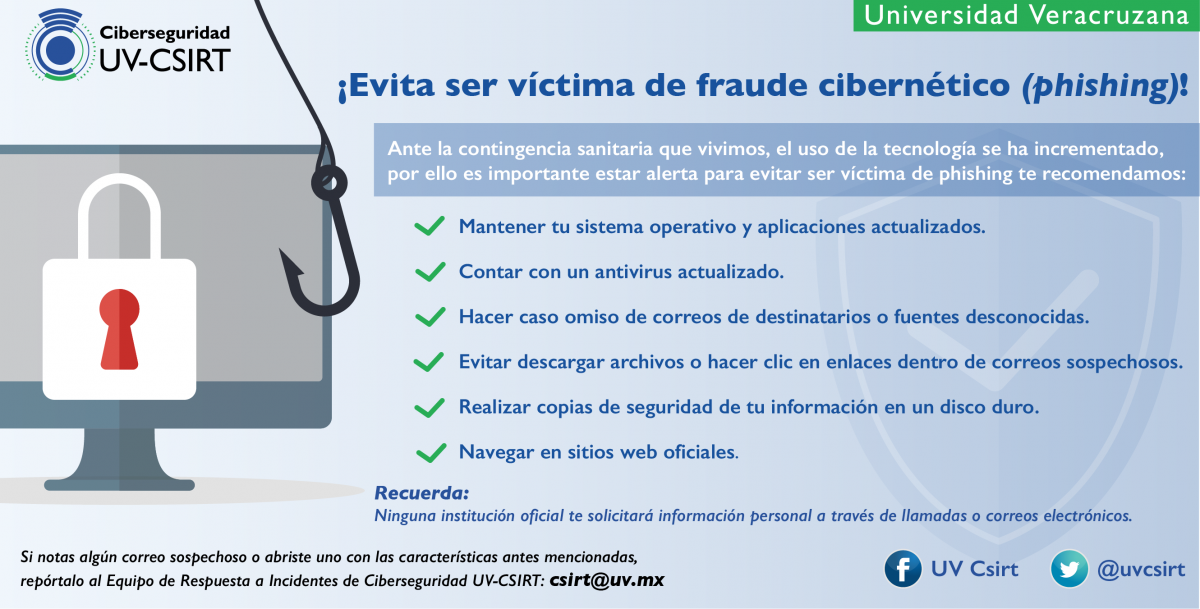 Recomendaciones Uv Csirt Evita Ser Víctima De Phishing En Tiempos De Contingencia Sanitaria 8196