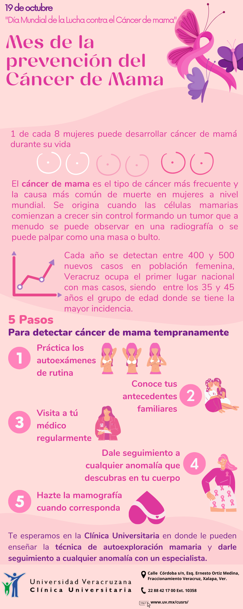 Infografía Cáncer De Mama 2022 Clínica Universitaria De Salud Reproductiva Y Sexual