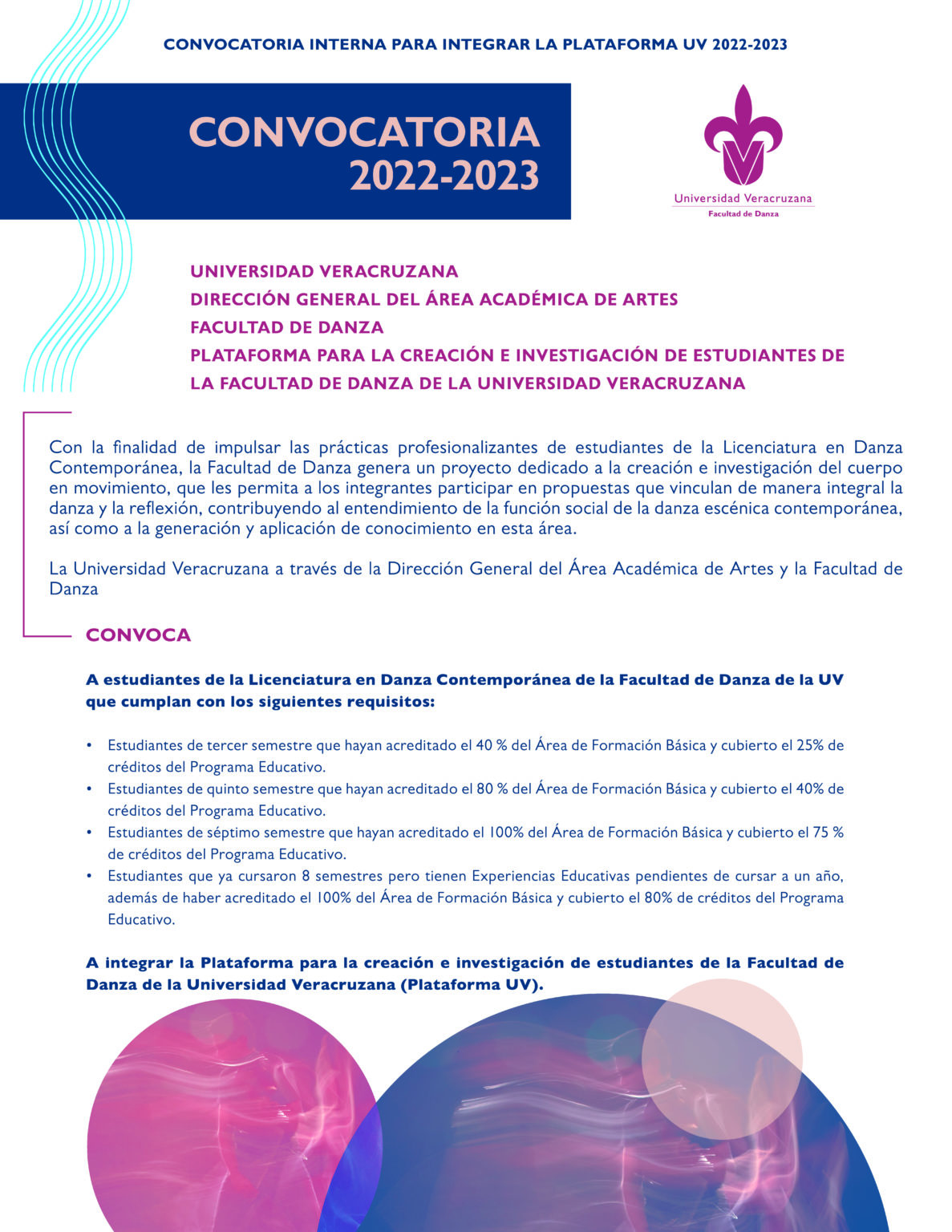 Convocatoria interna para integrar la Plataforma UV 20222023