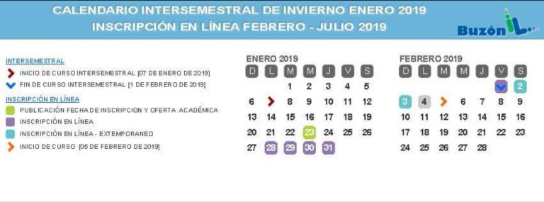 Inscripción en línea del 28 de enero al 1de febrero