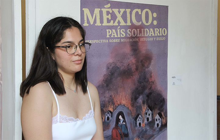 Kelly Portilla Valeria, alumna de Licenciatura en Artes Visuales, recibió reconocimiento por su cartel 