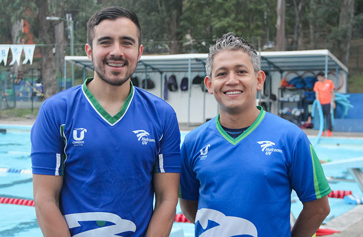 Luis Gerardo Cortés Sosa y Enrique Rosales Ronzón, de la Dirección de Actividades Deportivas