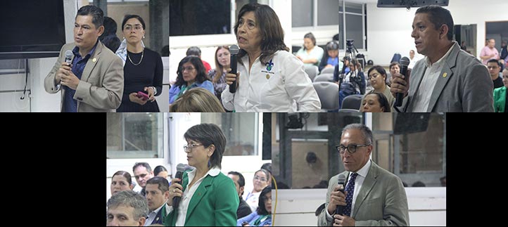 Las autoridades universitarias, encabezadas por el Rector, escucharon las inquietudes de académicas y académicos asistentes