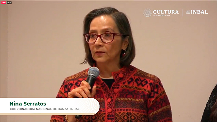 Nina Serratos, coordinadora Nacional de Danza del Instituto Nacional de Bellas Artes y Literatura 