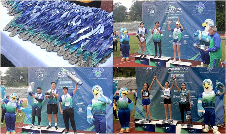 En el estadio “Heriberto Jara Corona” se entregaron las medallas conmemorativas a todos los participantes 